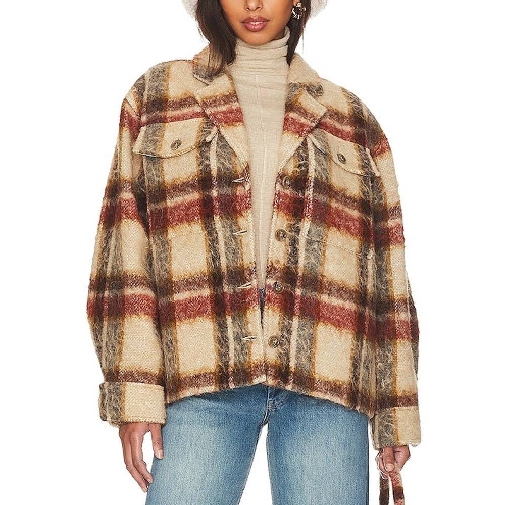Anine Bing Plaid Brown Flynn Jacket Size XS - Picture 1 of 4
